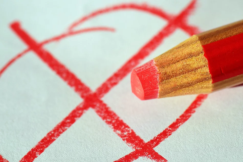 Wahlkreuz mit Stift